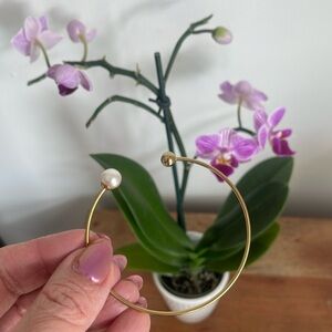 Gold plates mallorca bracelet with pearl